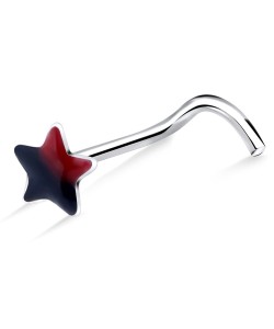 Dual Tone Star Curved Nose Stud NSKB-806